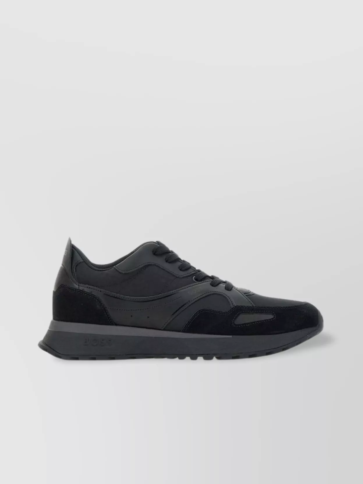 Boss mesh and leather panelled sneakers