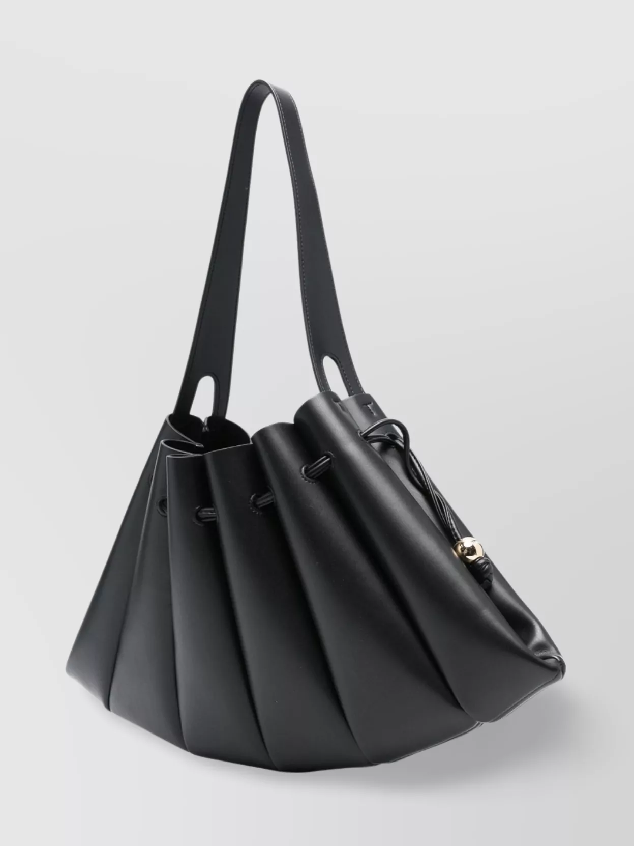 Themoiré Pleated Structured Shoulder Bag With Top Handle