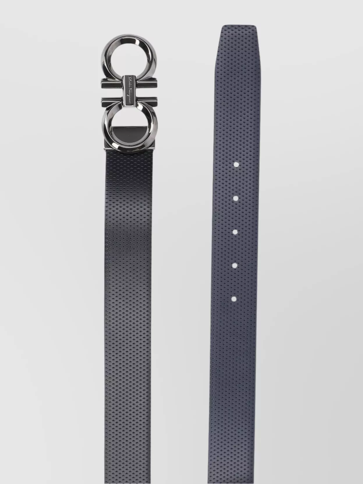 Ferragamo Adjustable Perforated Leather Belts