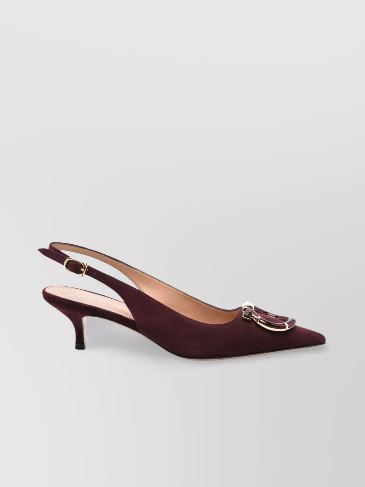 Ferragamo Suede Pointed Toe Slingback Pumps
