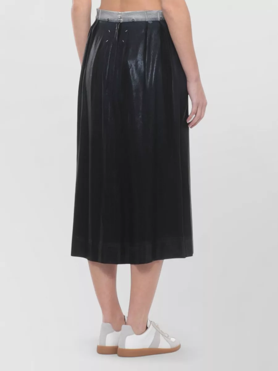 Maison Margiela Silk-Blend Foil-Treated Midi Pleated Skirt