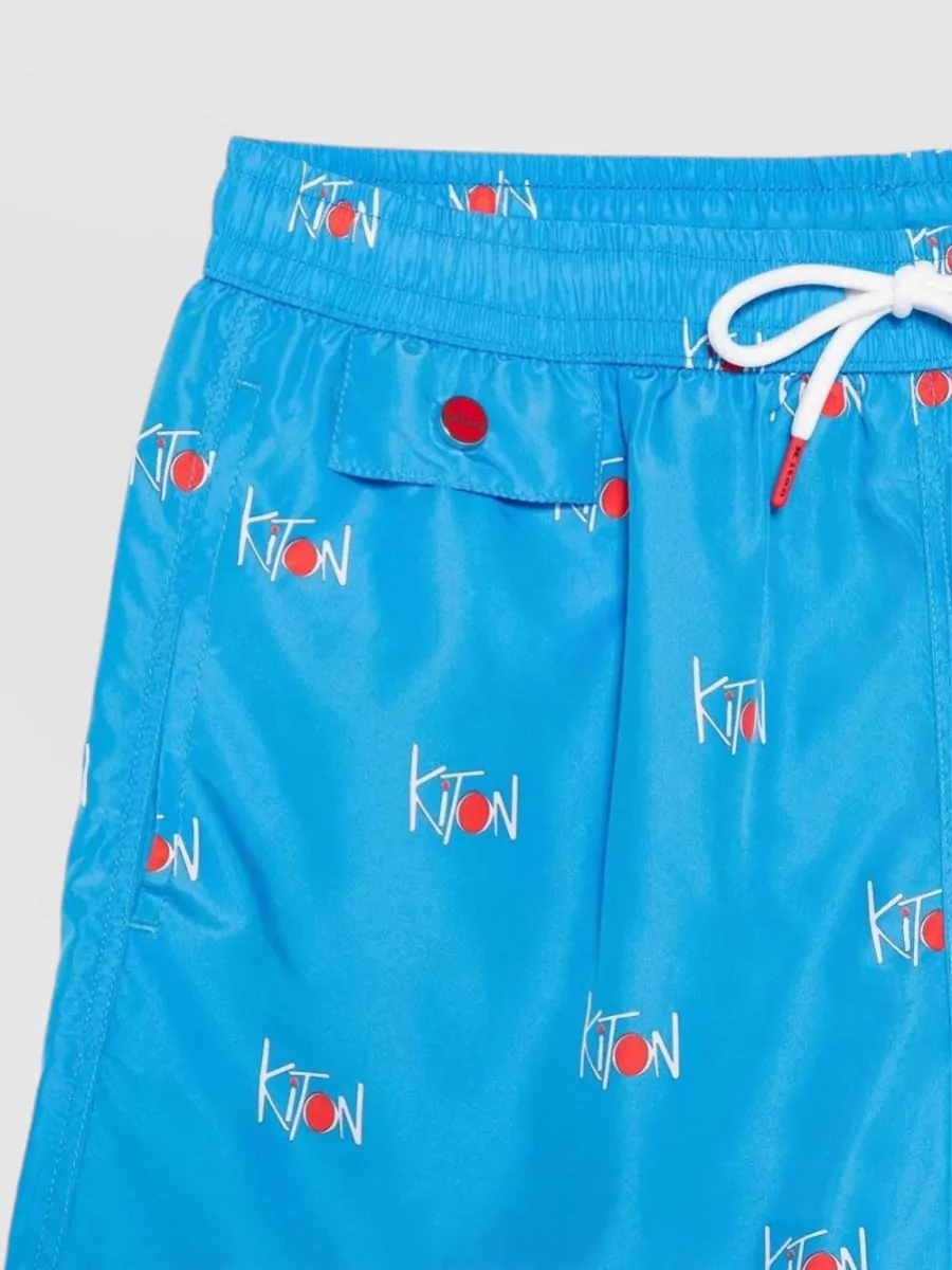 Kiton Logo Print Swim Shorts