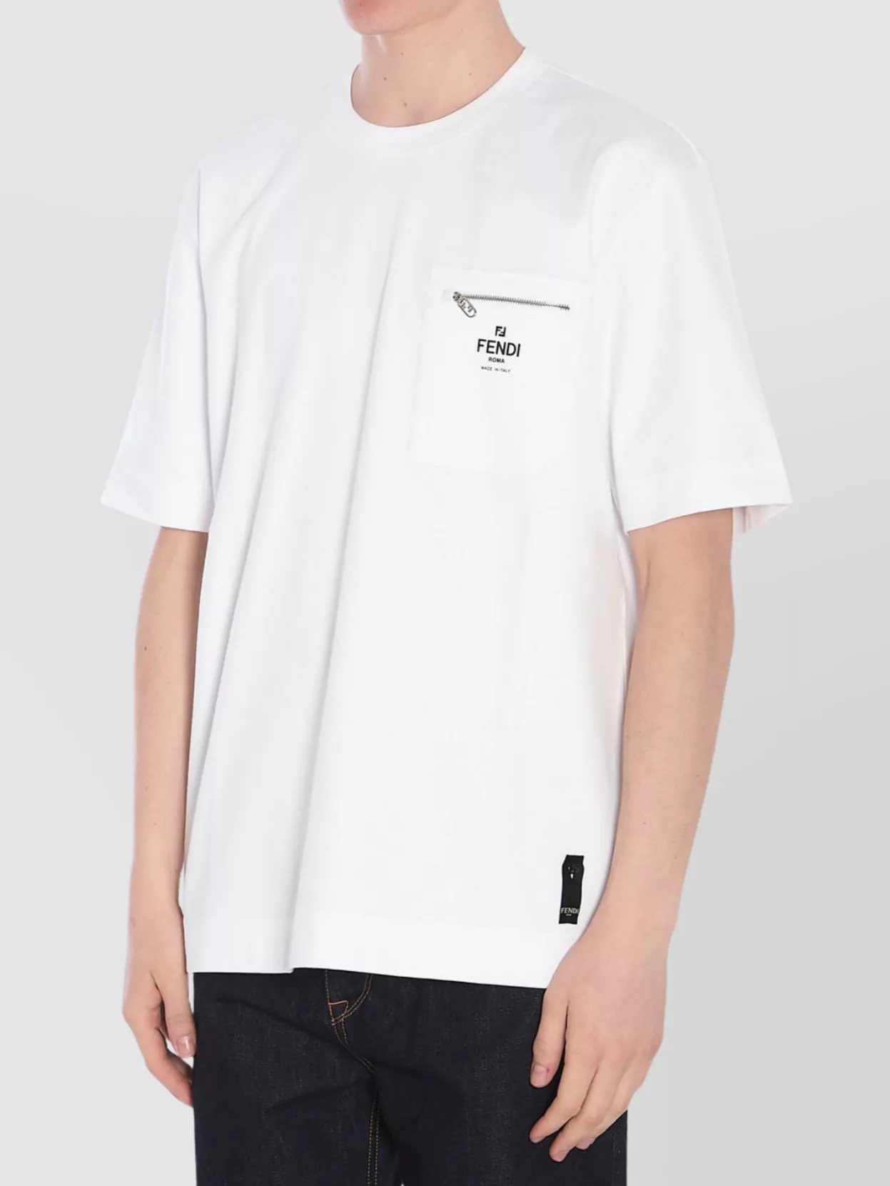 Fendi Zip Pocket Oversized T-Shirt Logo
