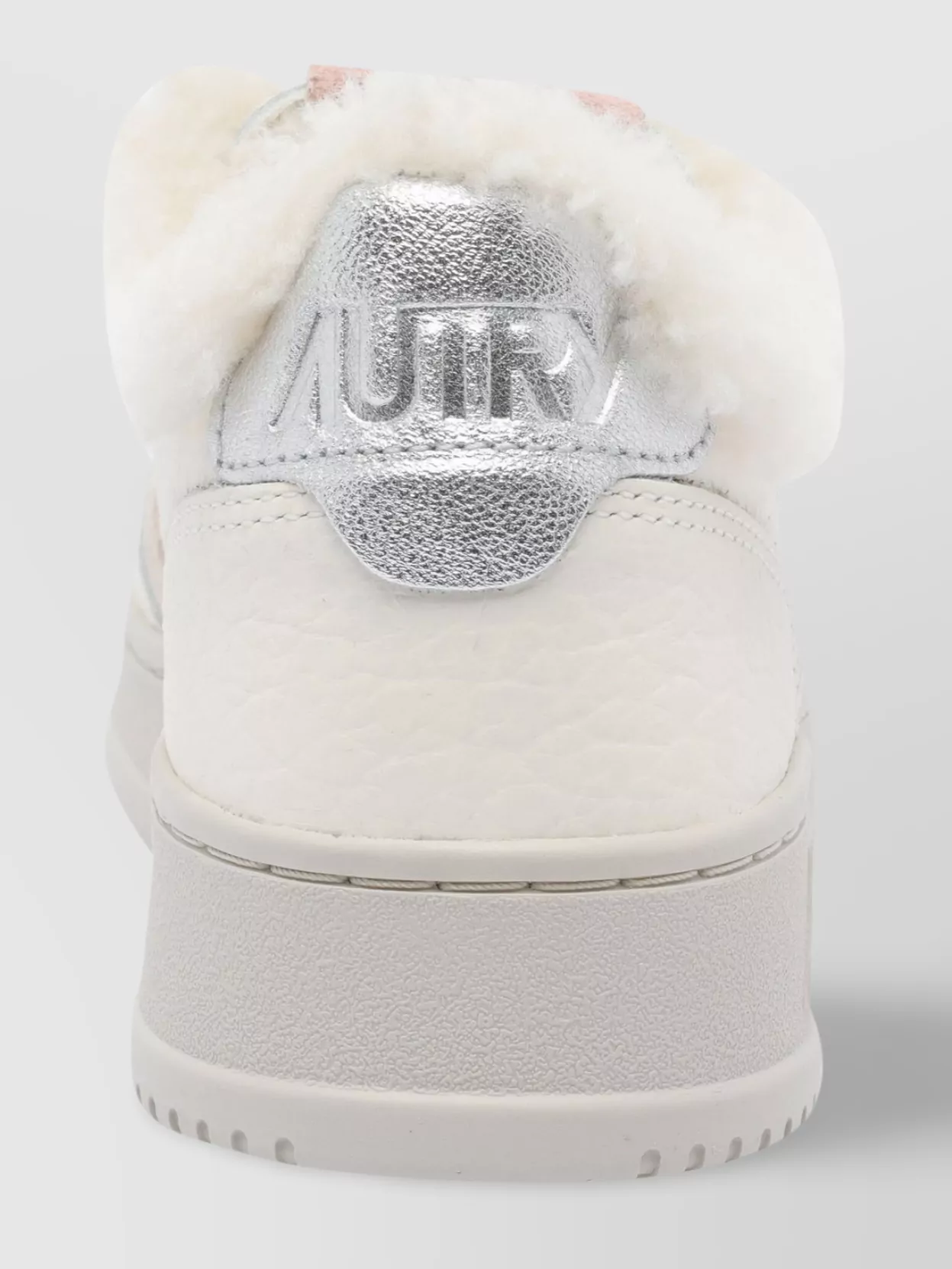 Autry Low Top Leather Sneakers With Faux Fur Effect