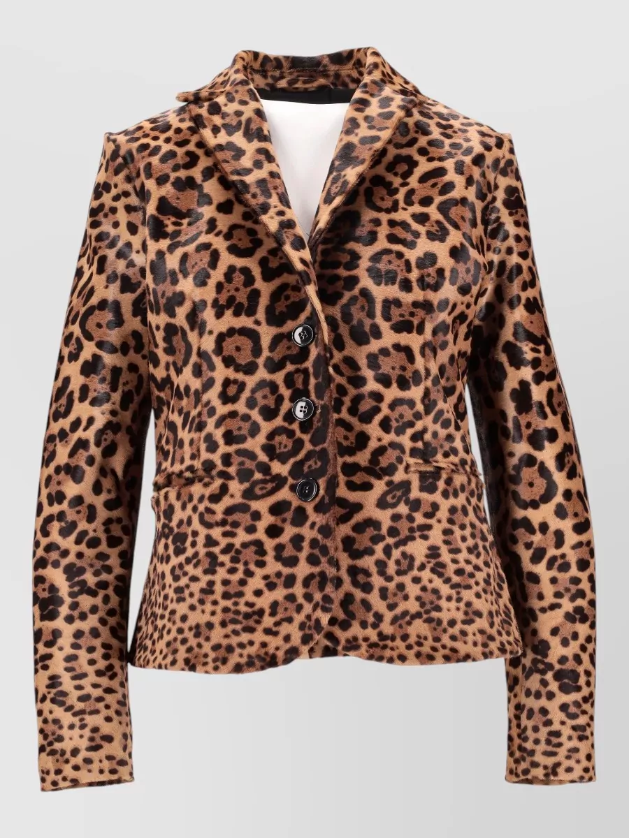 La Rose leather fitted blazer