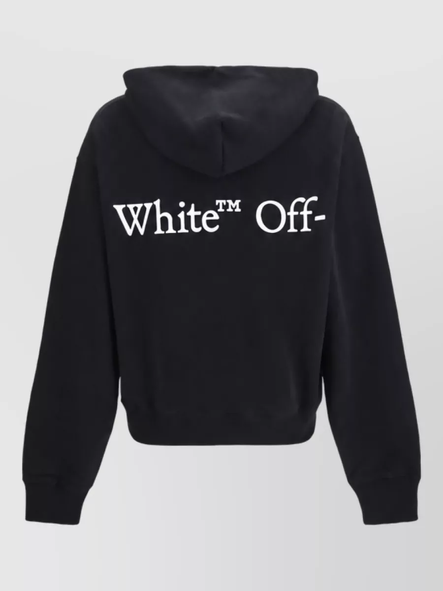 Off-White Cotton Logo Print Hoodie