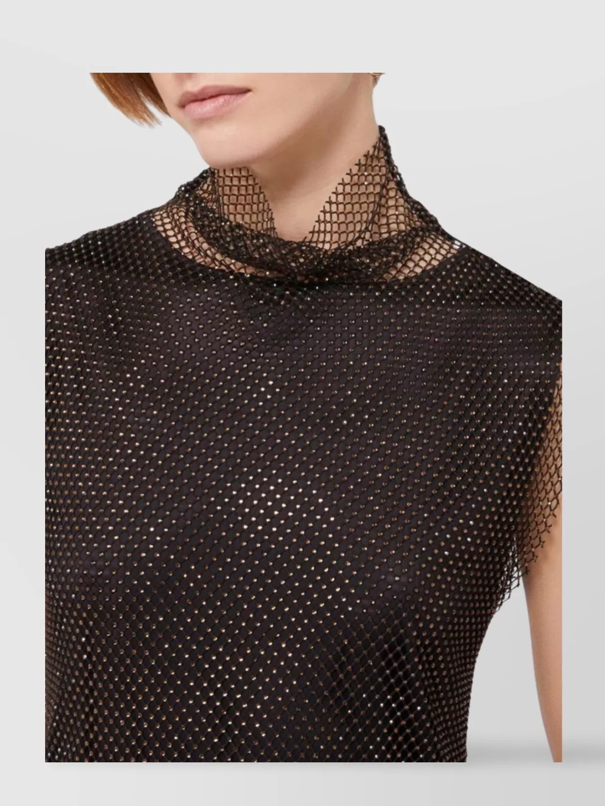 Sportmax Asymmetrical Pleated Dress Rhinestones