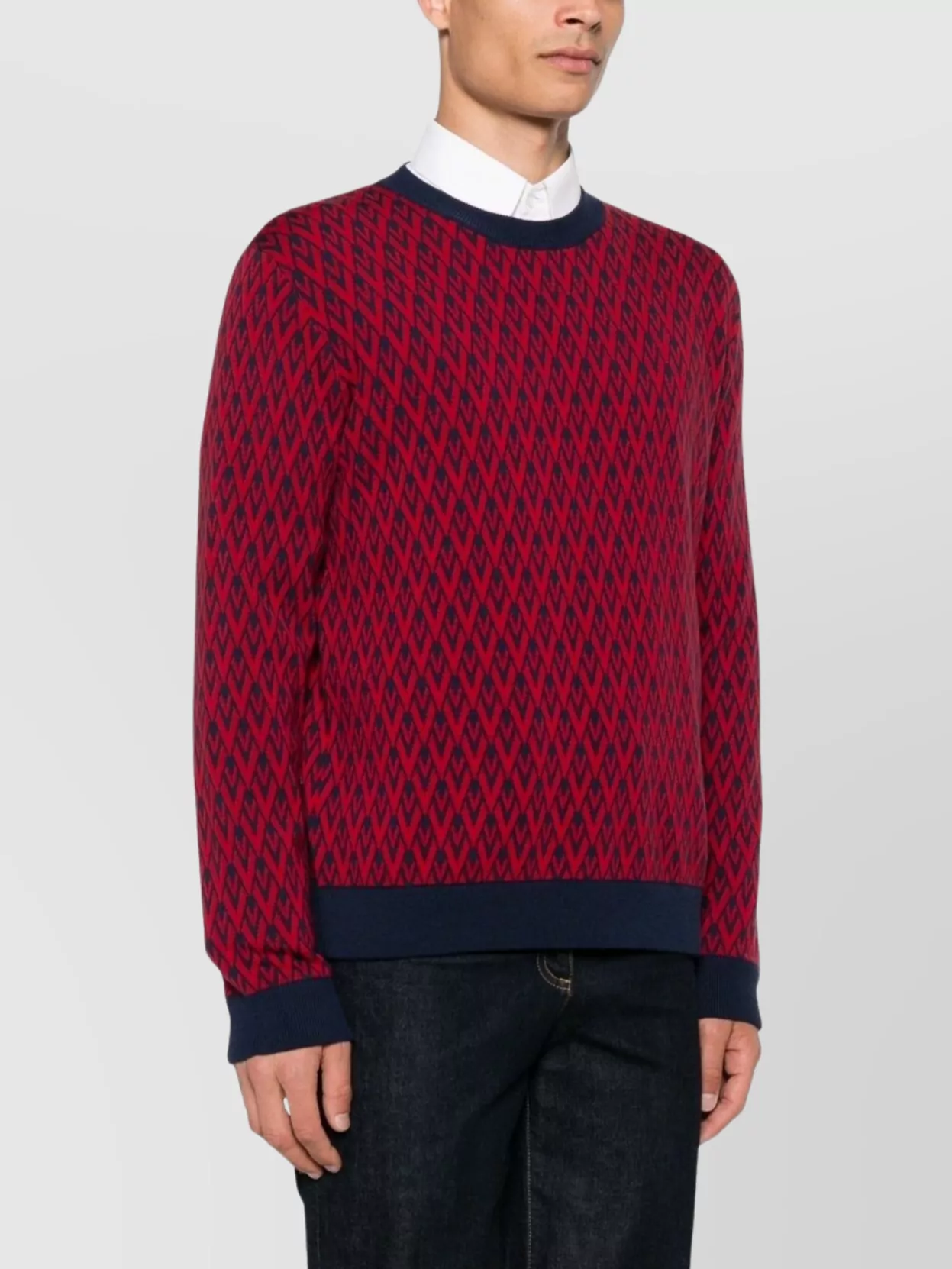 Valentino Garavani Jacquard Pattern Crewneck Sweater