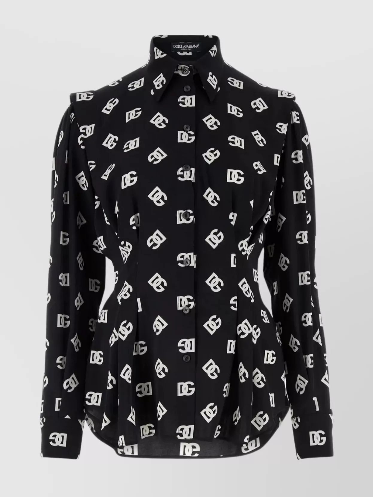 Shop Dolce & Gabbana Silk Shirt With Unique Waist Seams