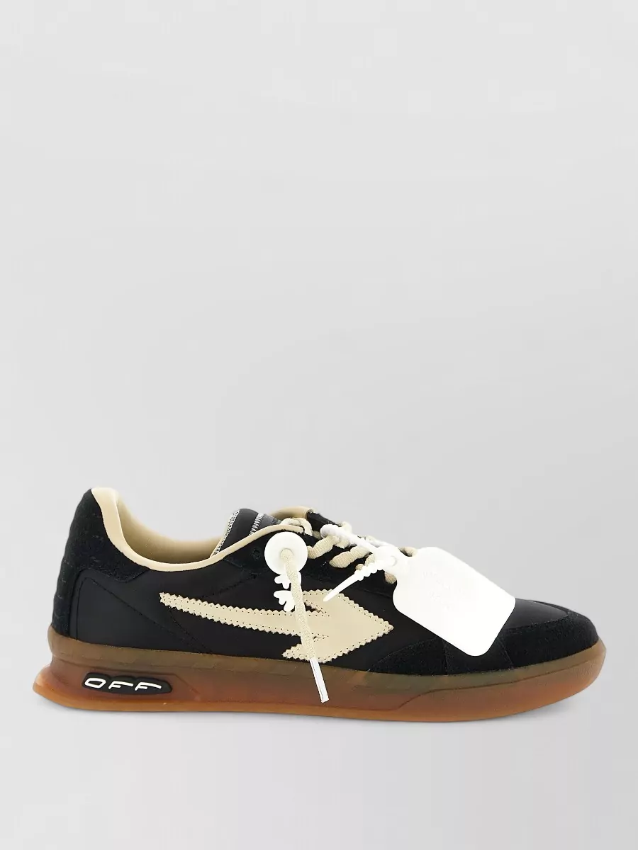 Off-White Leather Lace-Up Sneakers