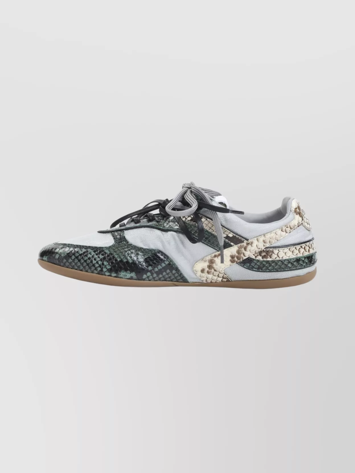 Miu Miu Low-top Lace-up Shoes Mixed Textures In Multi