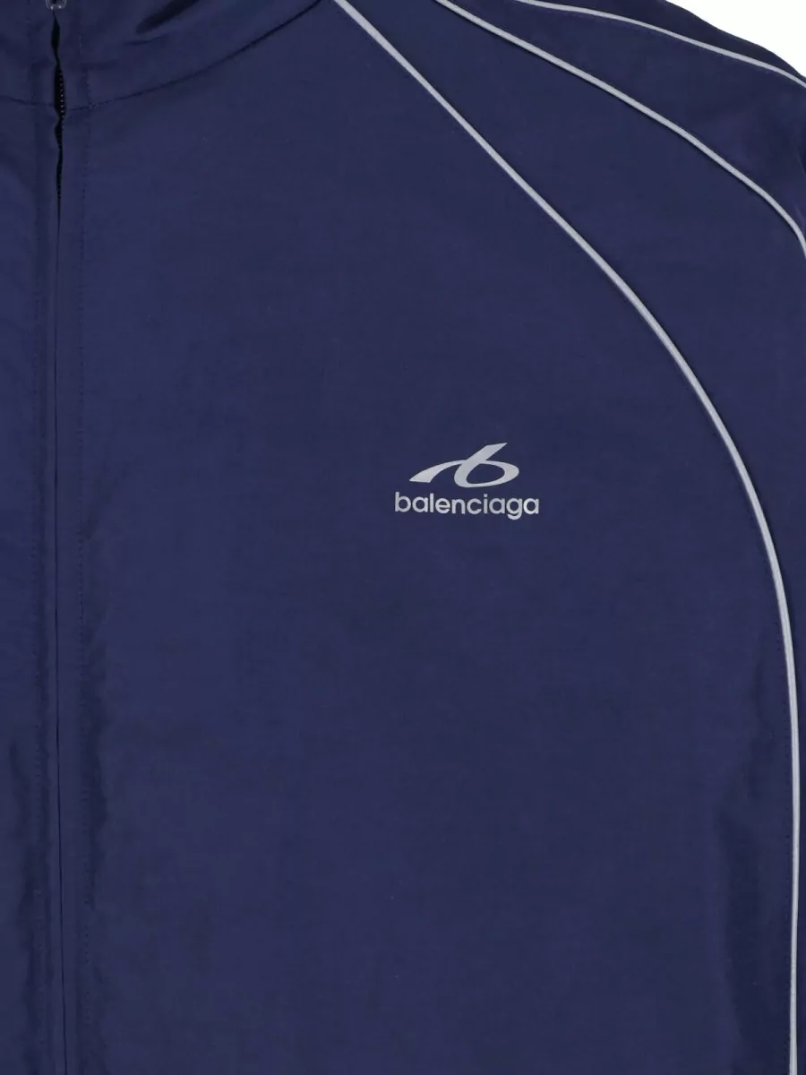 Balenciaga High-Neck Logo-Print Tracksuit Jacket