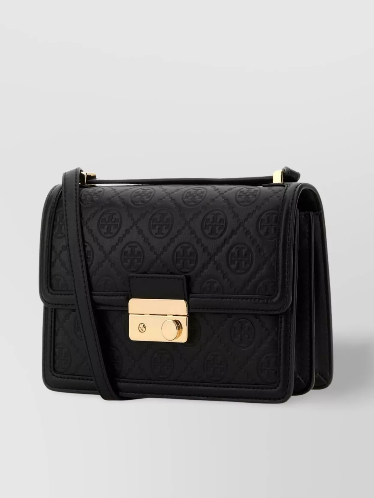 Tory Burch Adjustable Leather Cross-body Bag With Embossed Pattern