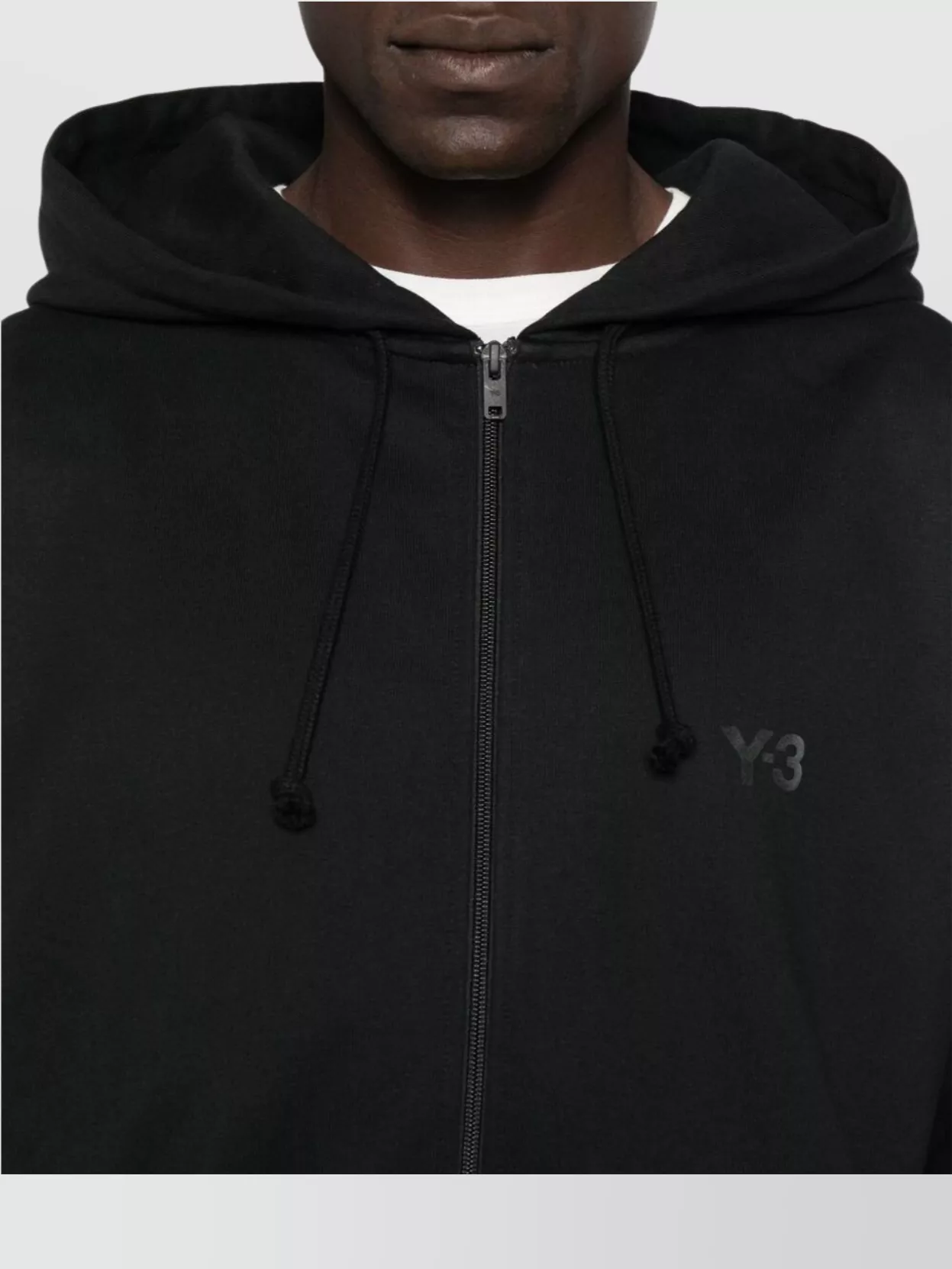 Y-3 Cotton Blend Hoodie Featuring Drawstring Hood