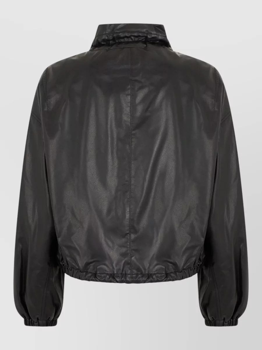 Isabel Marant Faux Leather Cropped Bomber Jacket