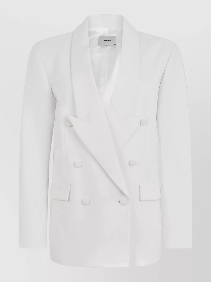 Coperni Tailored Double Breasted Blazer Structured Cut In White