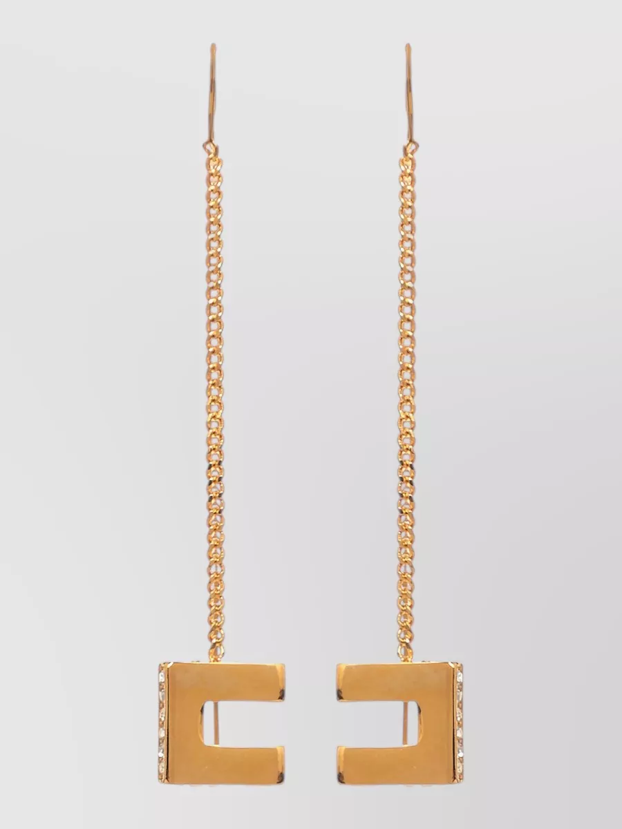 Elisabetta Franchi logo-pendant earrings