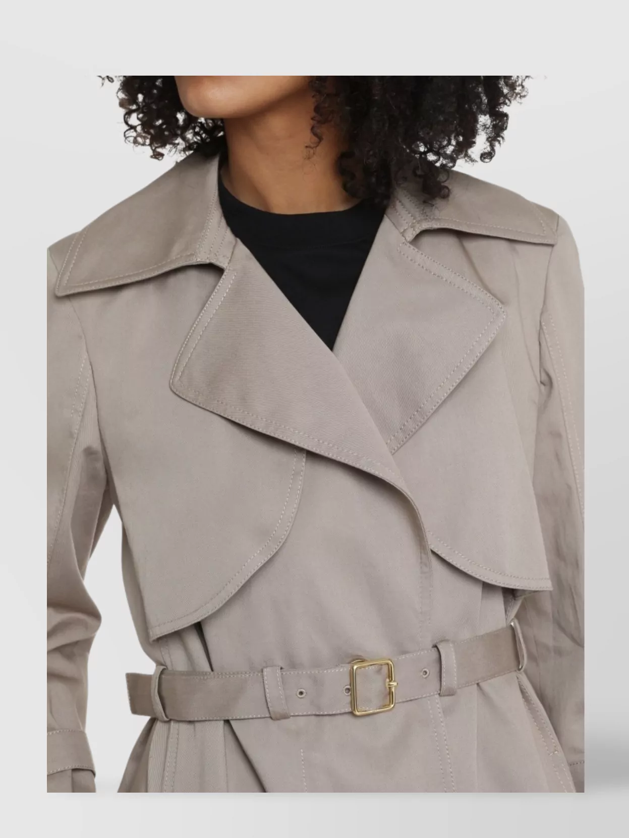 Patou Trench Coat With Lapel Collar And Storm Flap