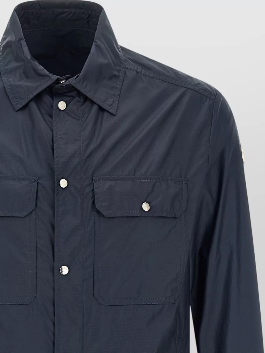 Moncler Striped Cotton Short-Sleeve Polo Shirt