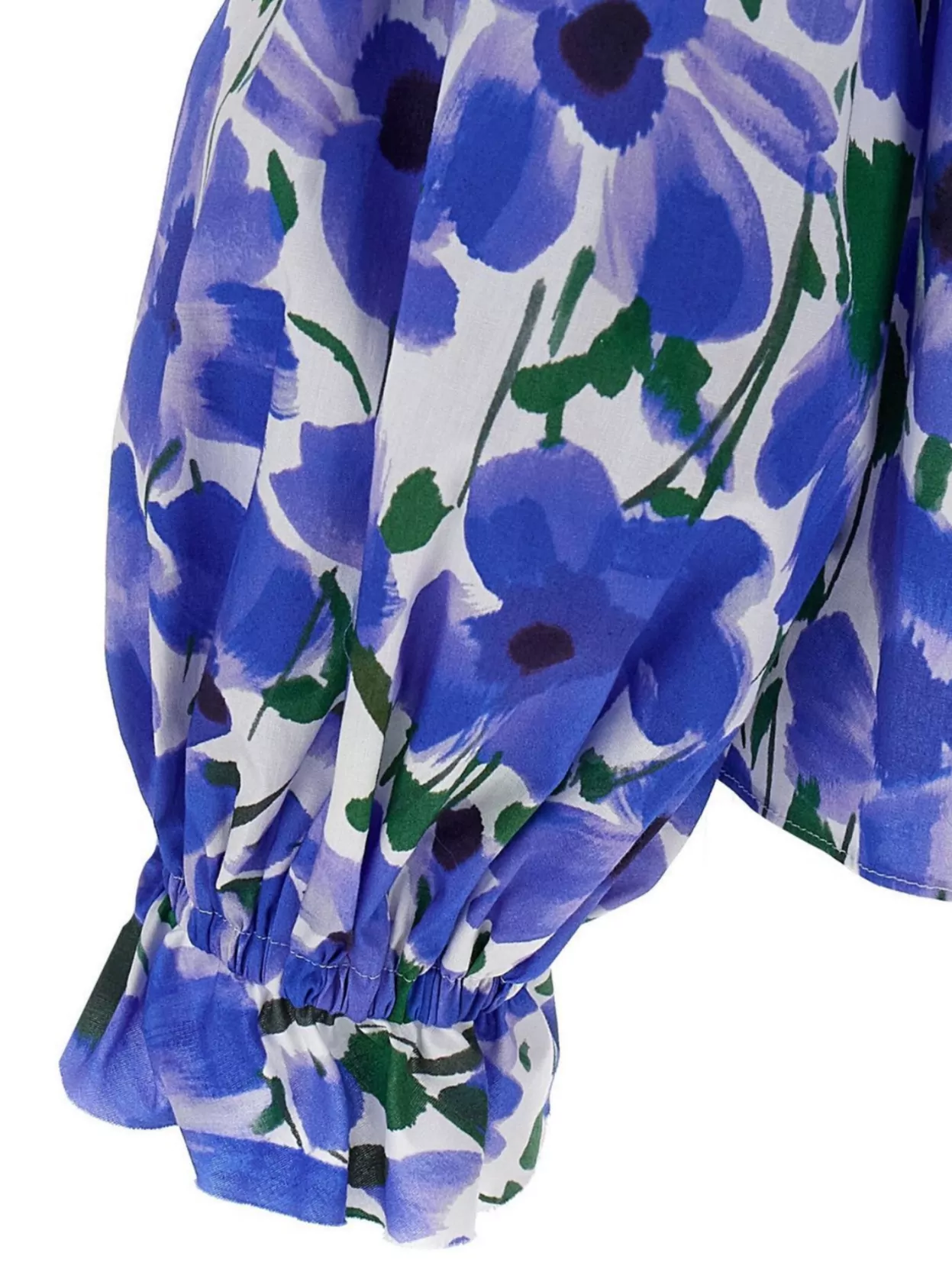 Carolina Herrera Floral-print Off-the-shoulder Top With 3d Ruffle Details In Blue