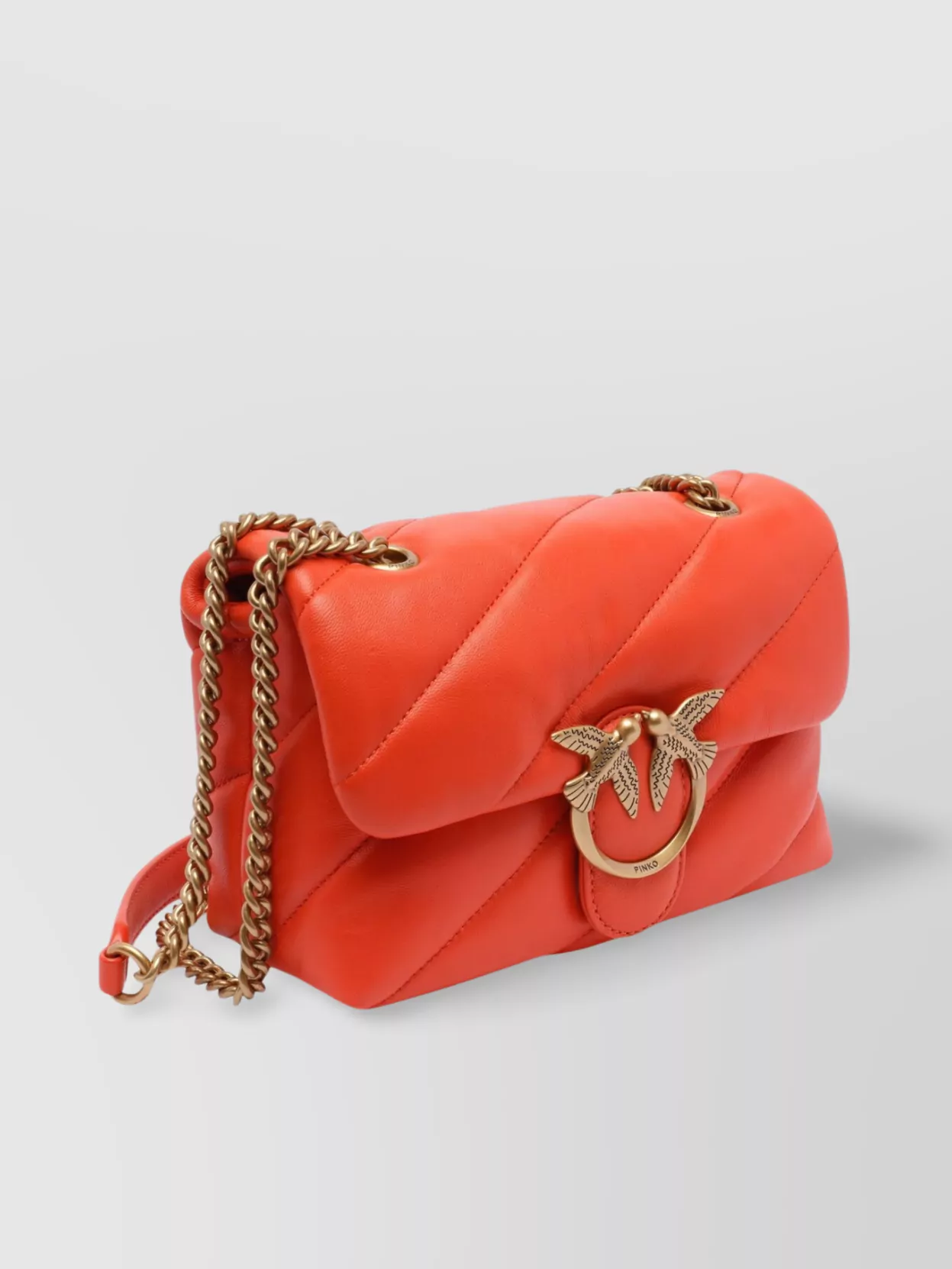 Pinko Bird Chain Strap Gold-tone Quilted Shoulder Bag