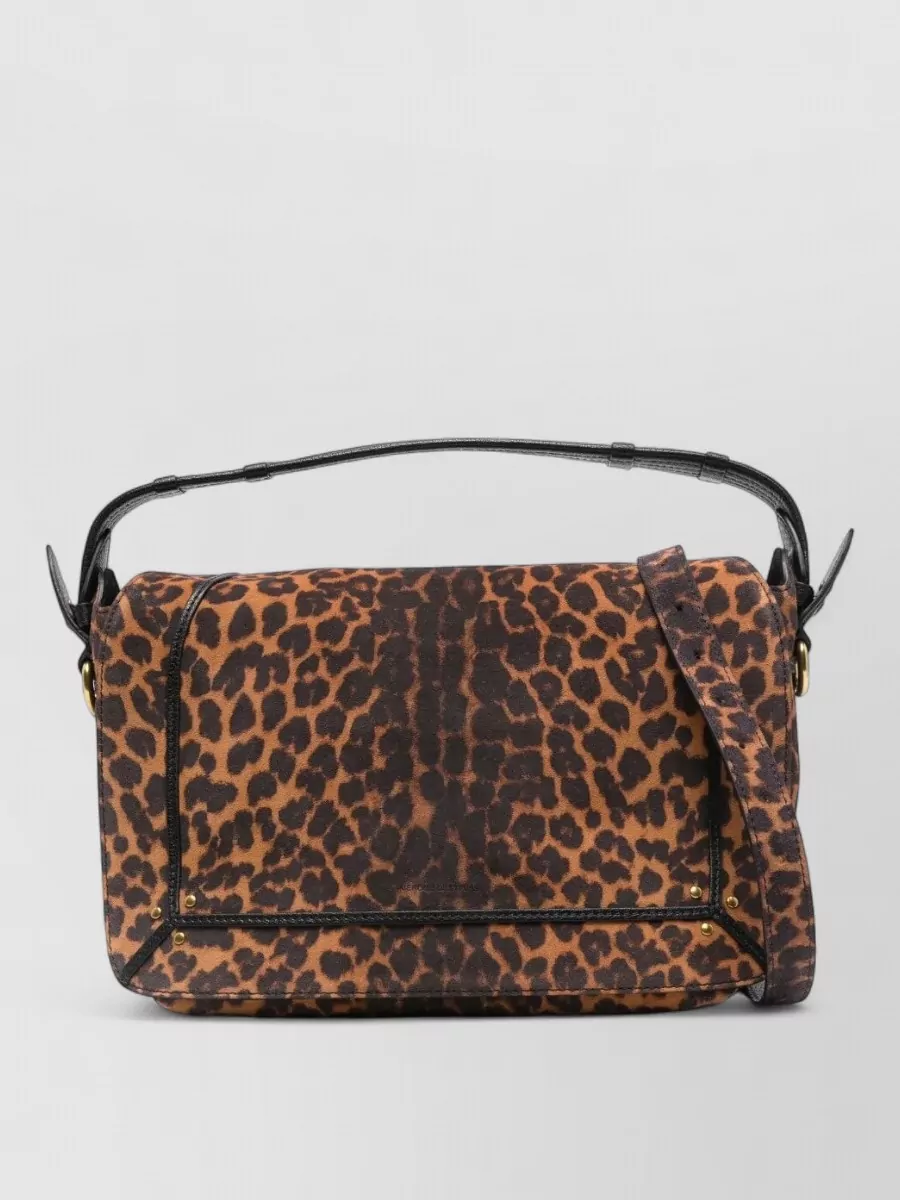 Jérôme Dreyfuss Leopard print suede shoulder bag