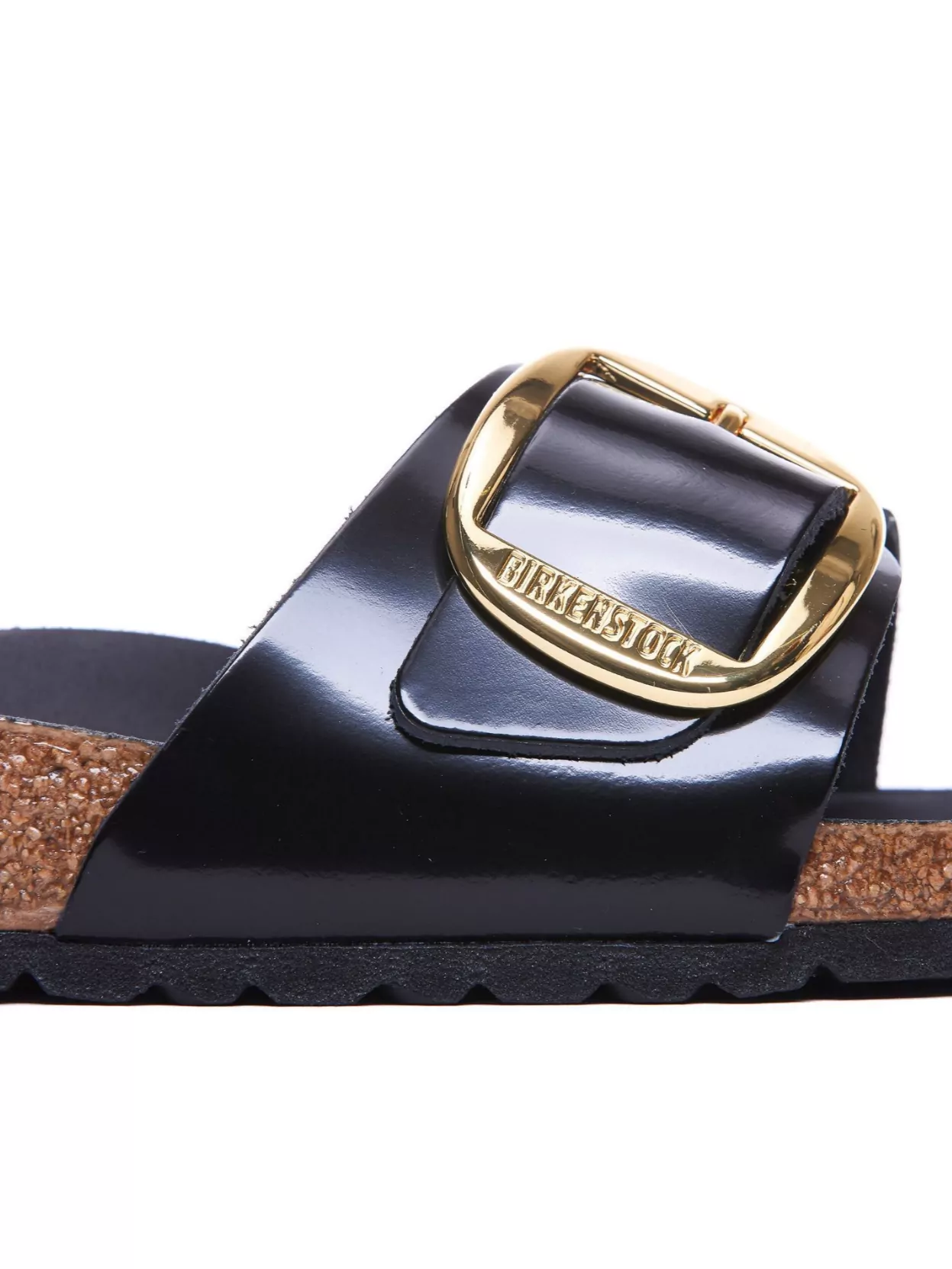 Birkenstock Madrid Slide In Lacquered Leather With Large Buckle
