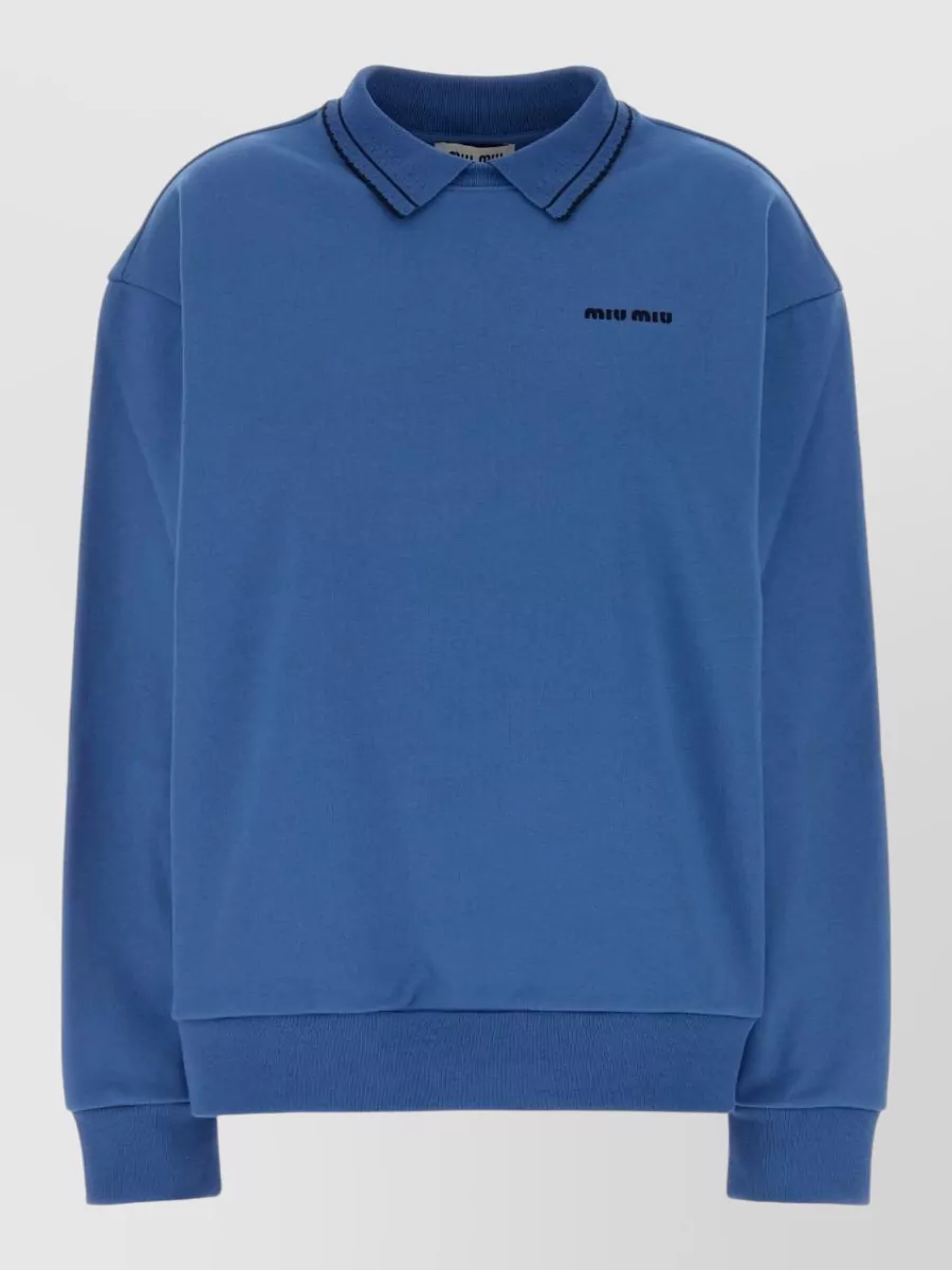 Miu Miu cotton oversized crewneck sweatshirt