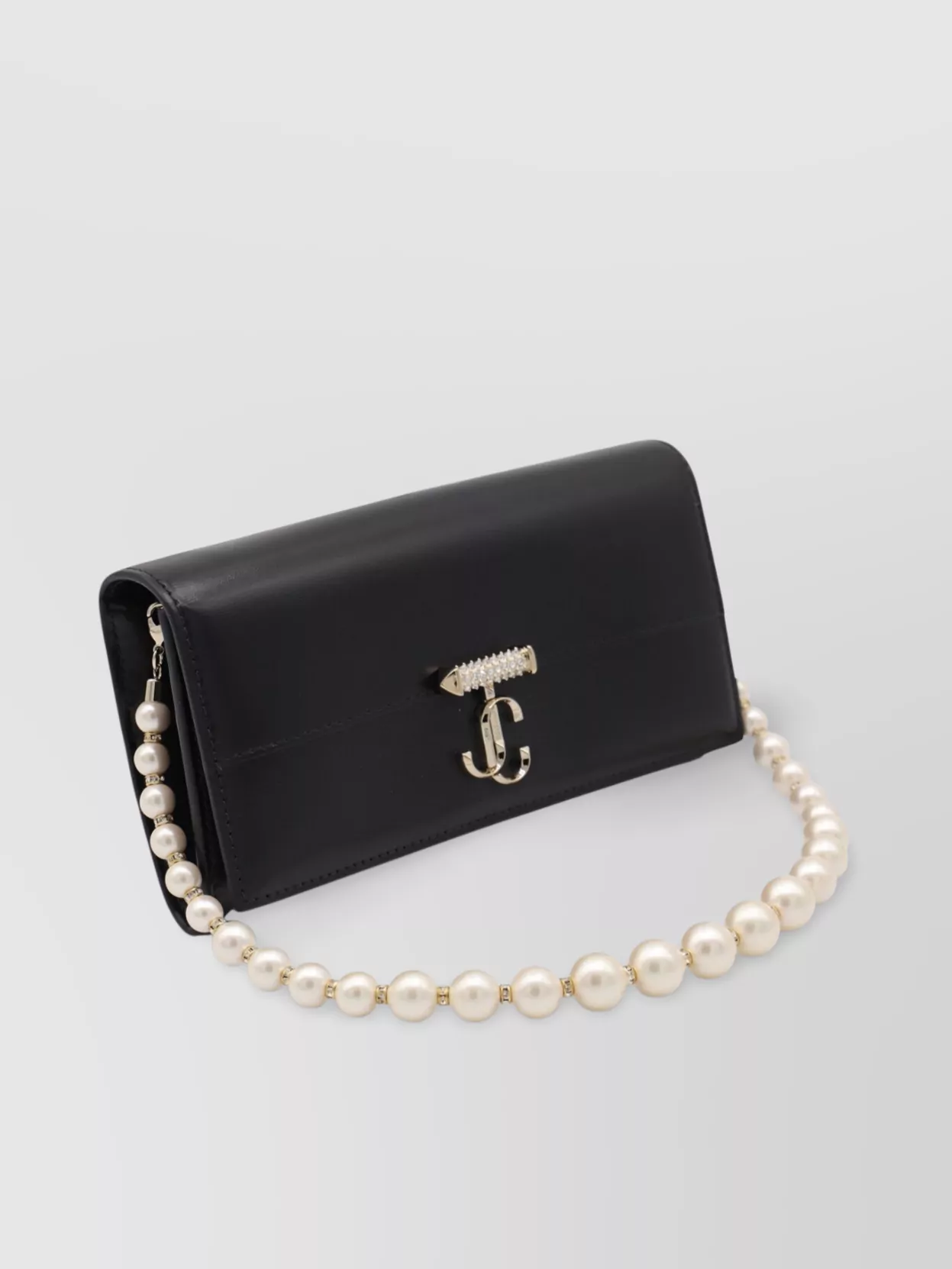 Jimmy Choo Hardware Pearl Strap Rectangular Clutch Bag