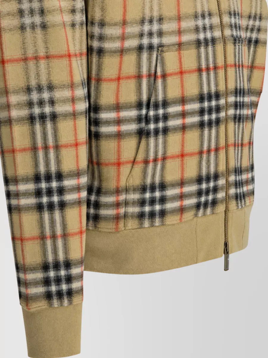 Burberry Checked Cotton Hoodie