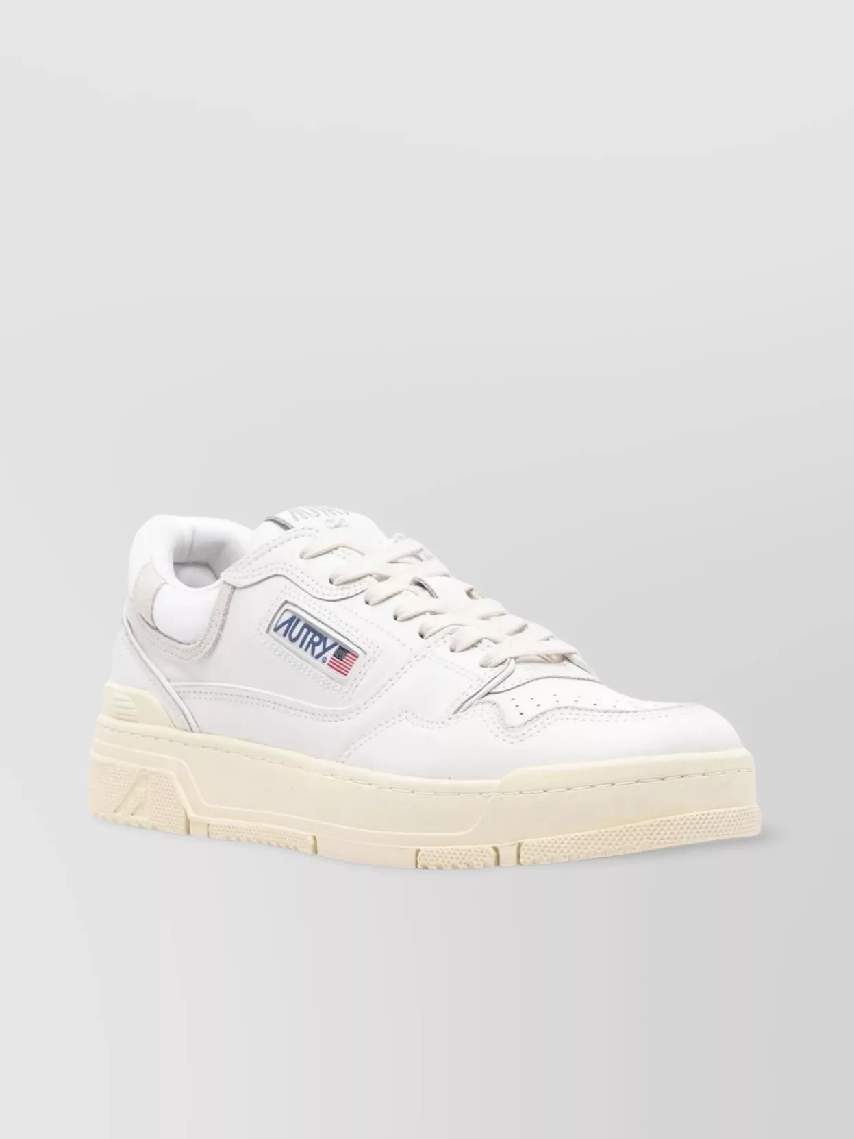 Autry 'clc' White Low Top Sneakers With Logo Patch On Tongue And Side