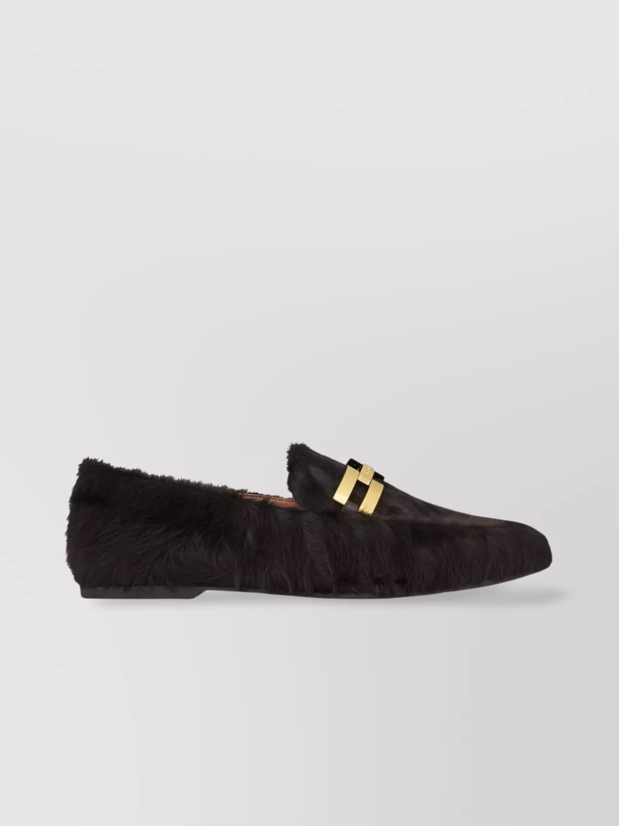 Aquazzura Fur Texture Pointed Toe Loafers