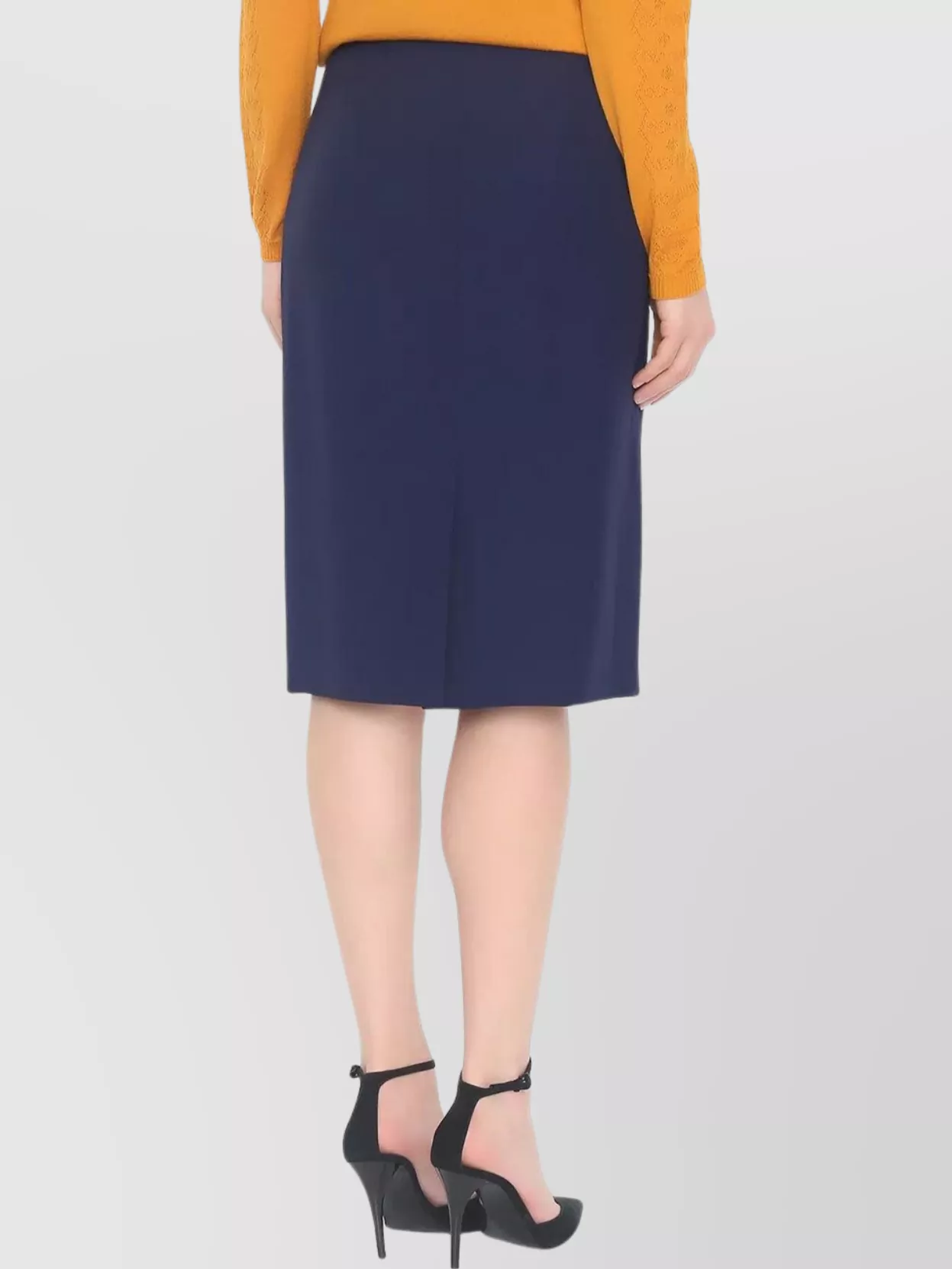 Alberta Ferretti Slit Back High-Waisted Knee-Length Skirt