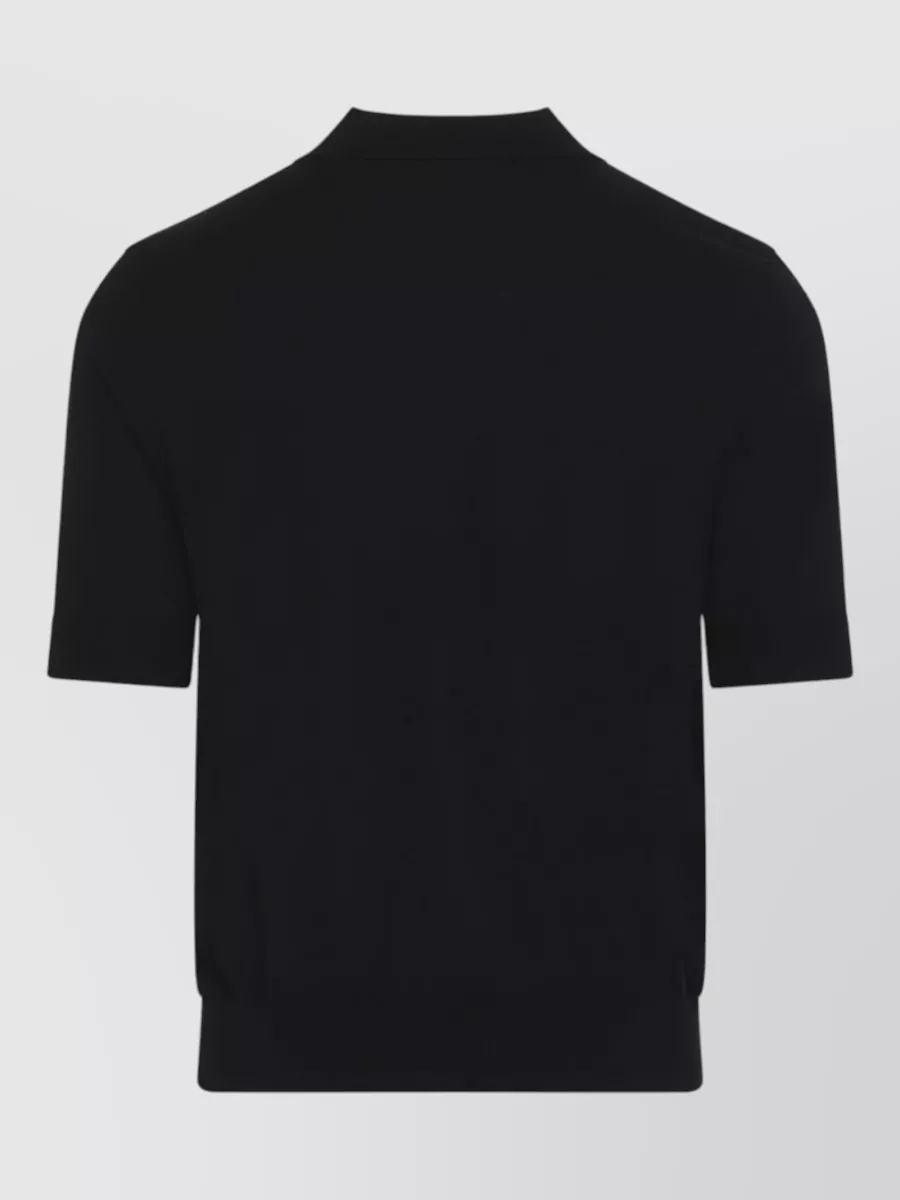 Celine Cotton Fine-Knit Short-Sleeve Polo Shirt