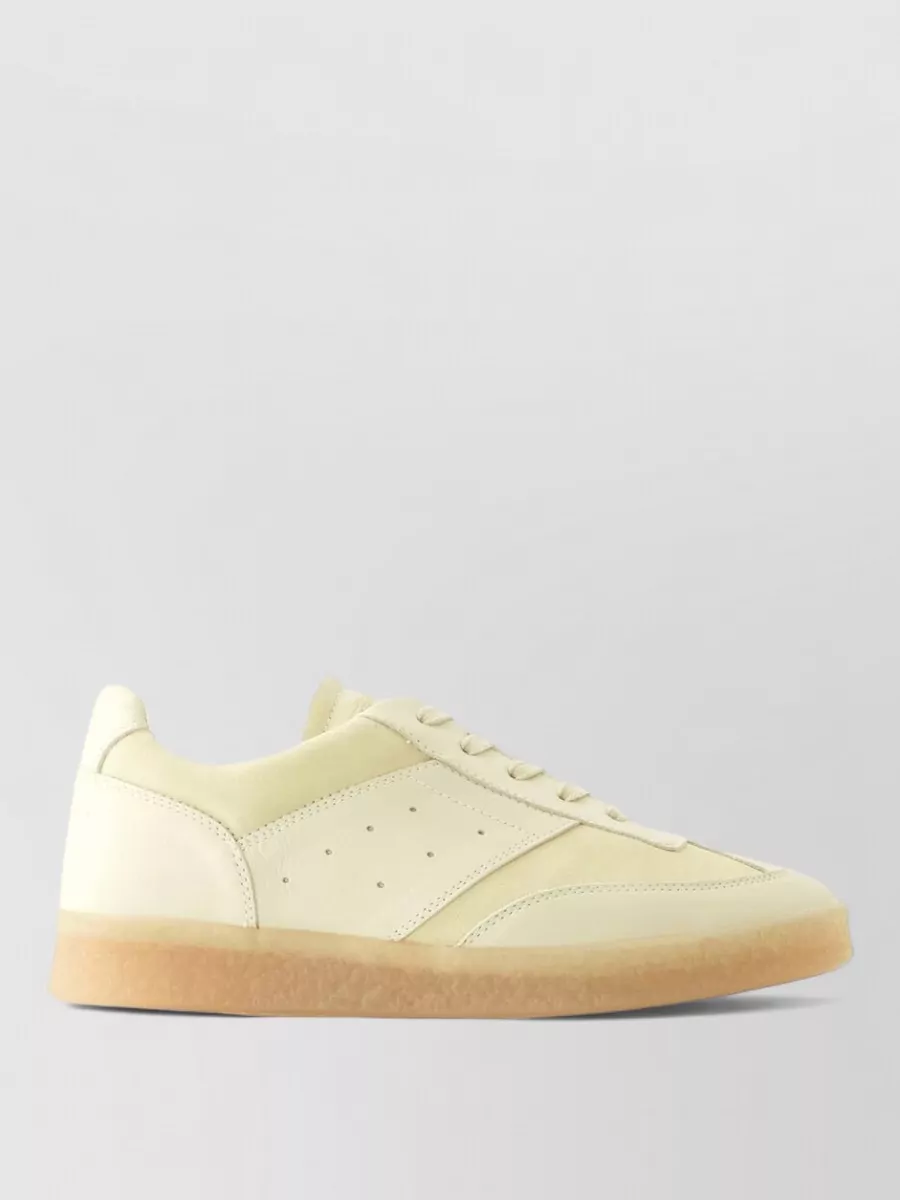 Mm6 Maison Margiela Leather Lace-Up Sneakers