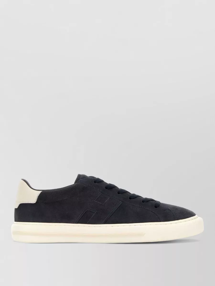 Hogan Suede Sneakers Contrasting Heel Tab Rubber Sole