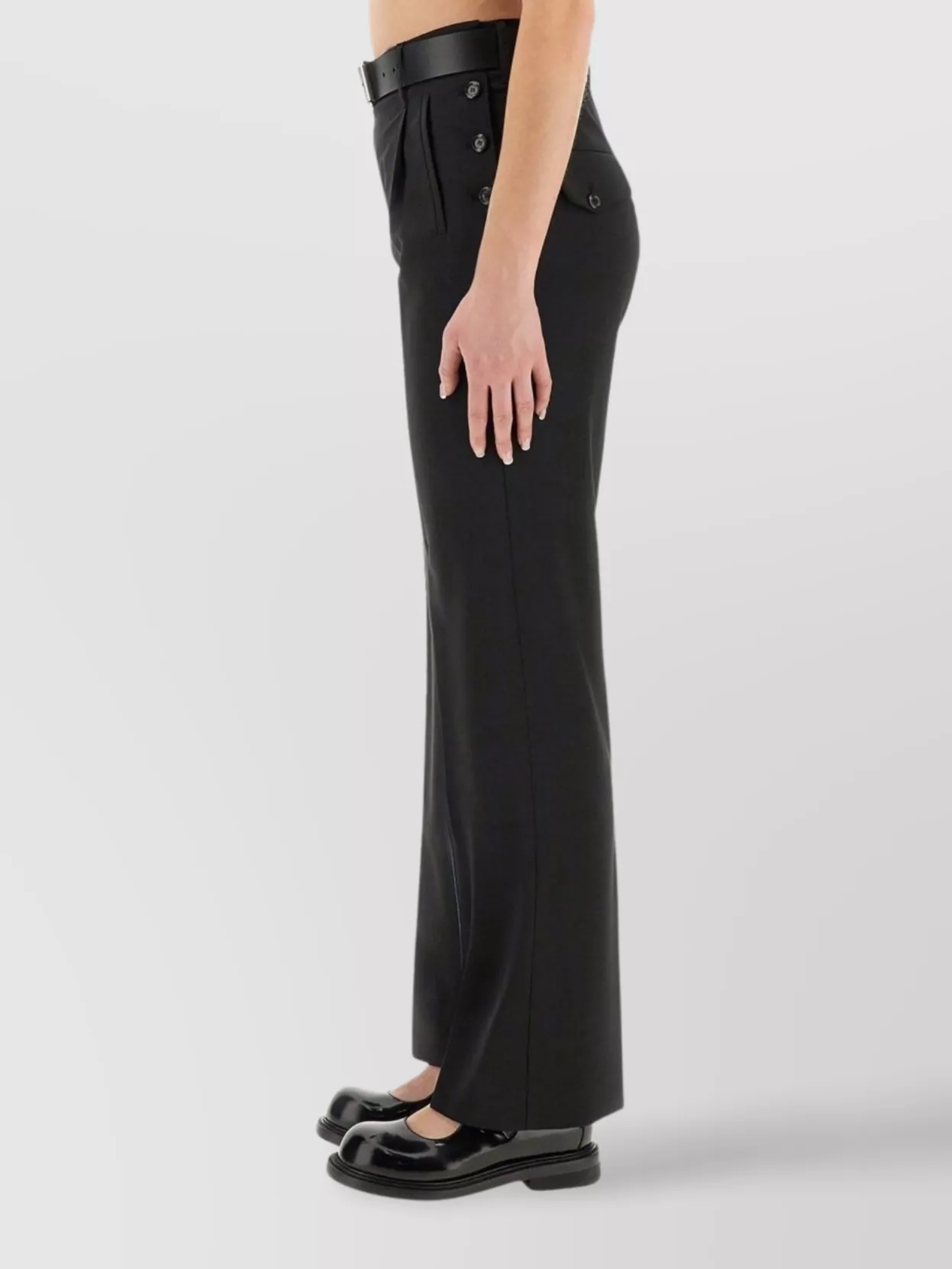 Moschino Straight Fit Wool Pants With Pockets