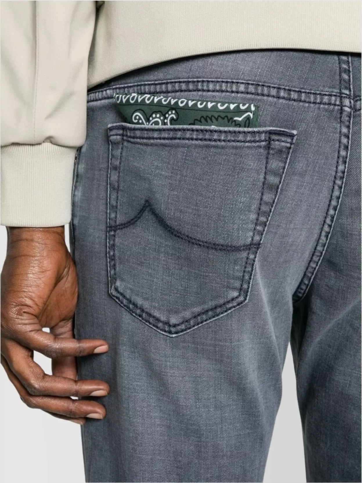 Shop Jacob Cohen Straight Leg Trousers Faded Effect In Grey