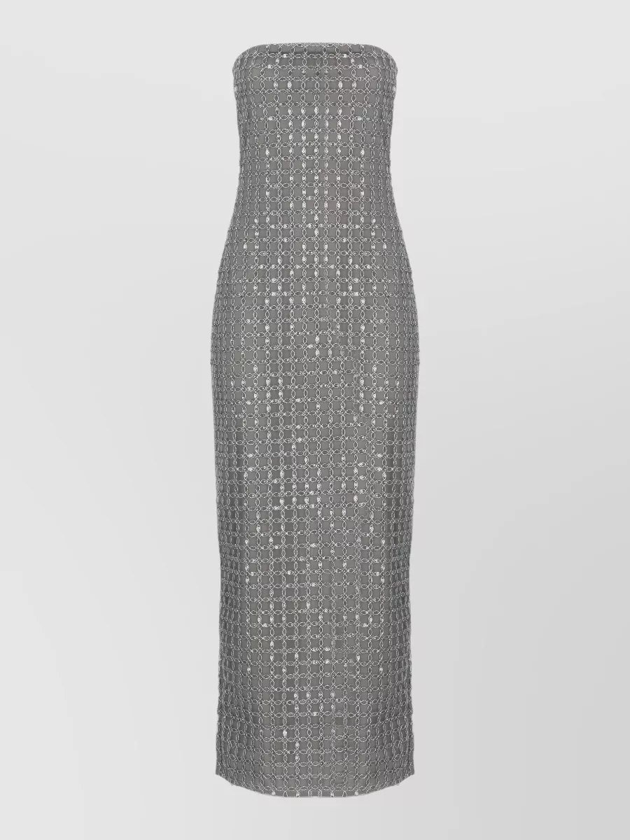 Rotate Bead-Embellished Strapless Maxi Dress