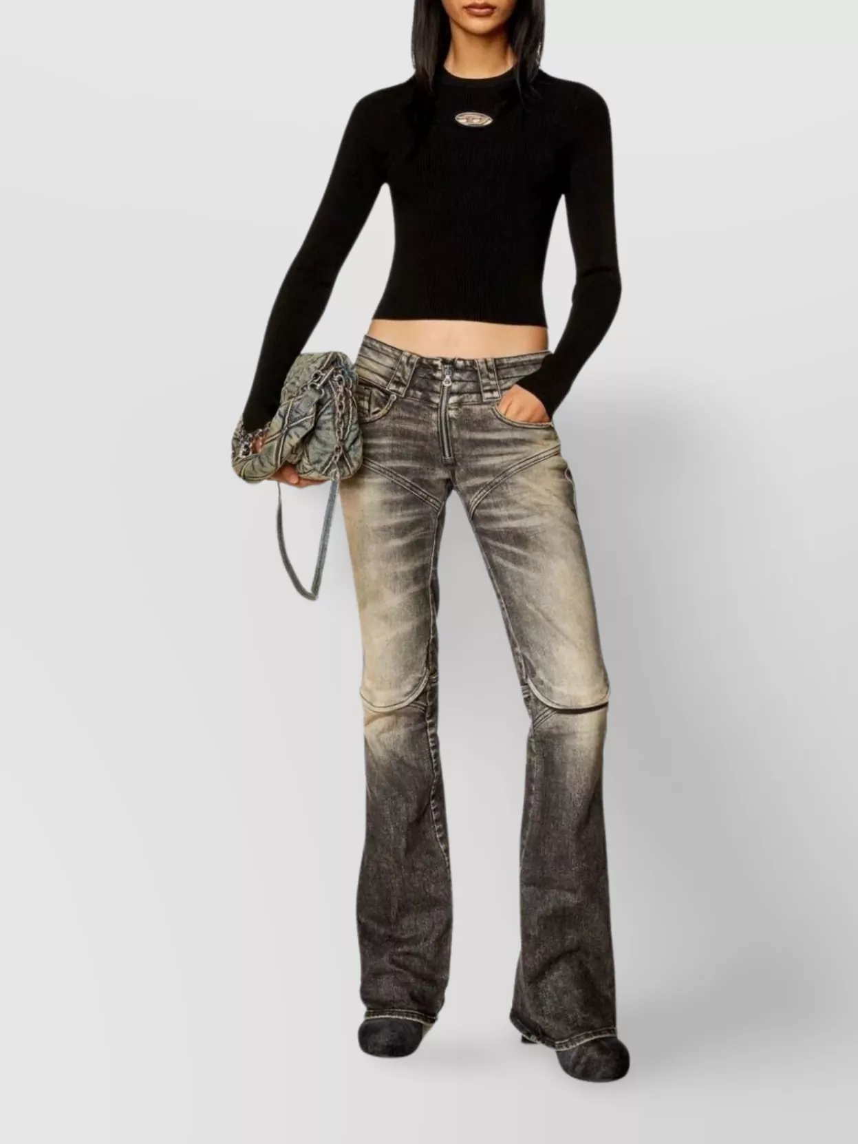 Diesel Valary Ribbed Crop Top