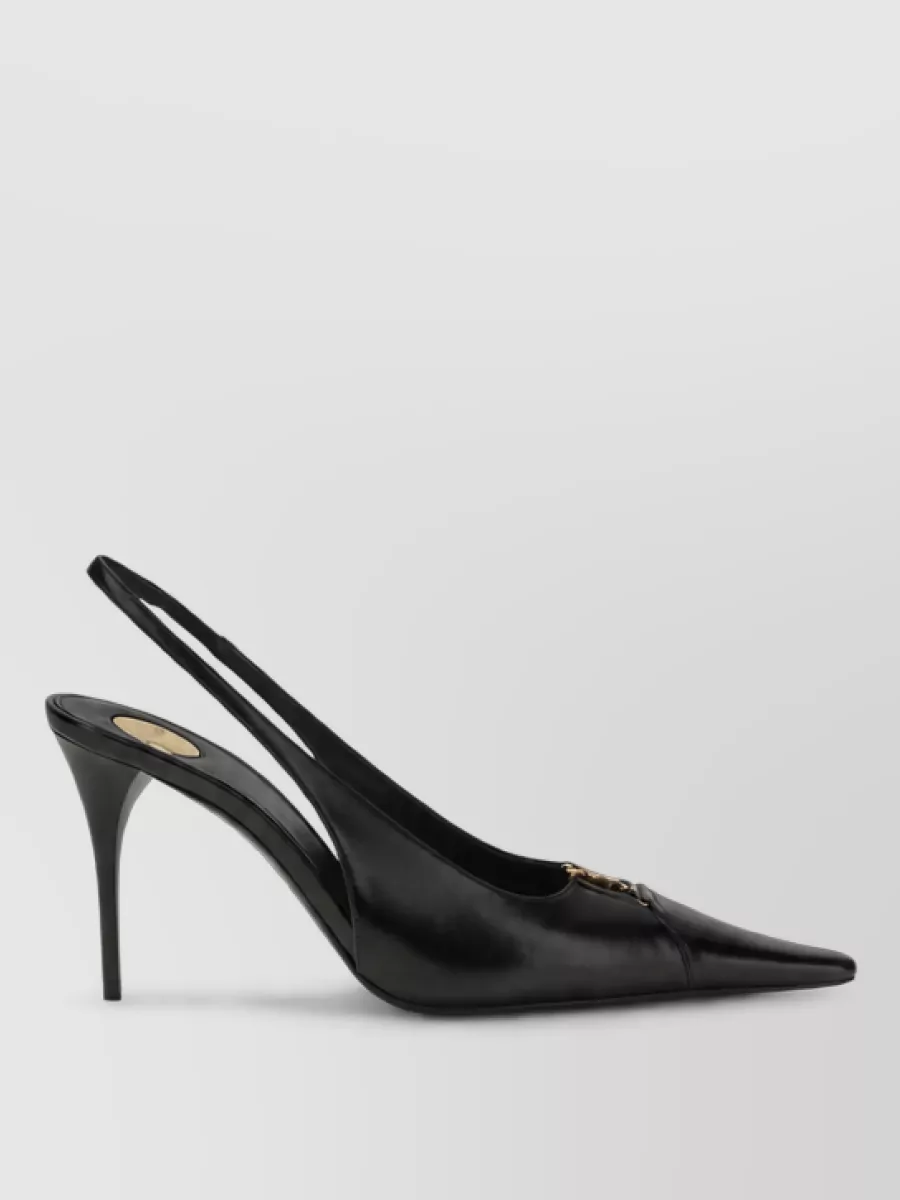 Saint Laurent Leather High Heel Mules