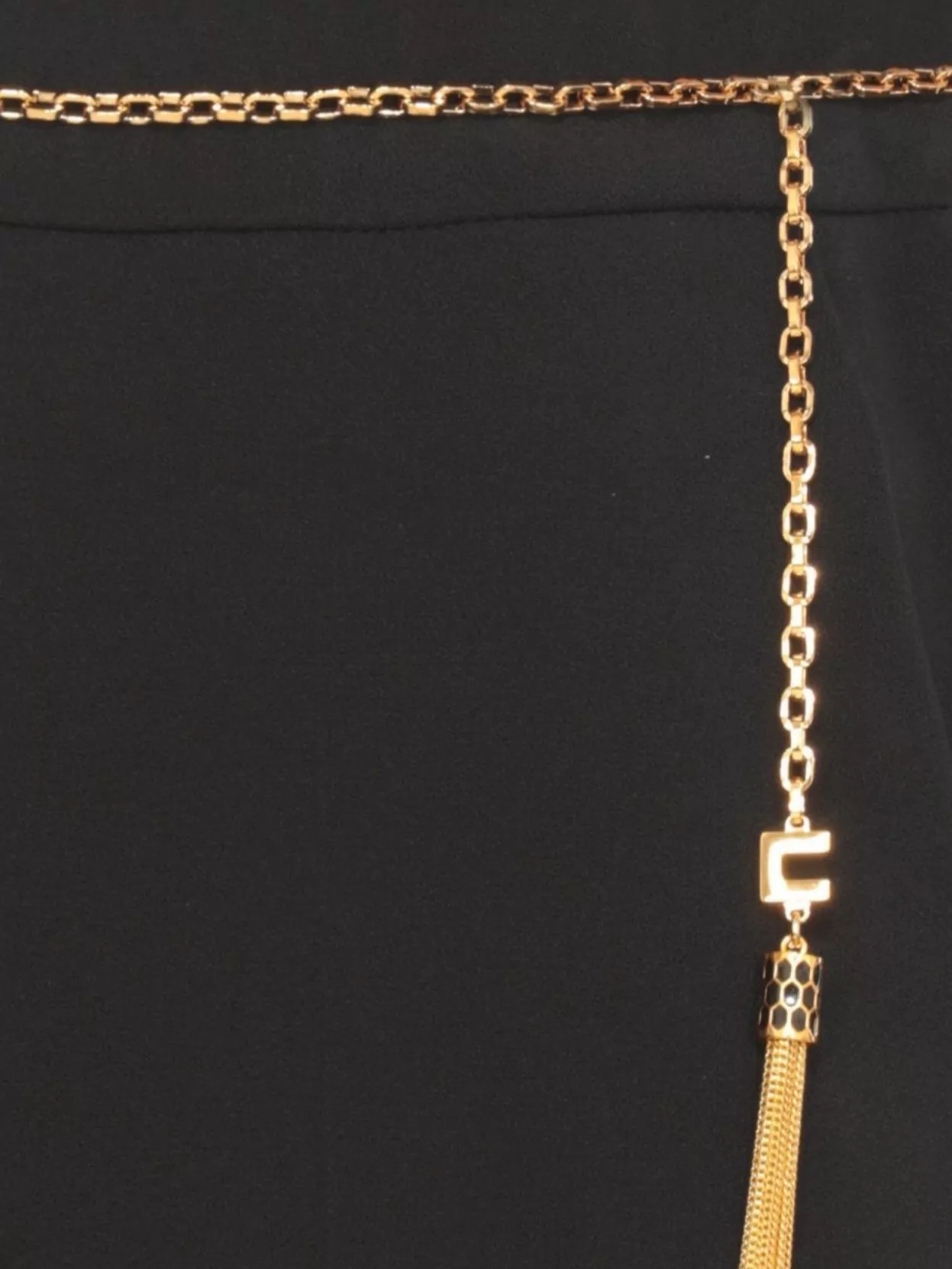 Elisabetta Franchi High Waist Crêpe Shorts And Chain In Black