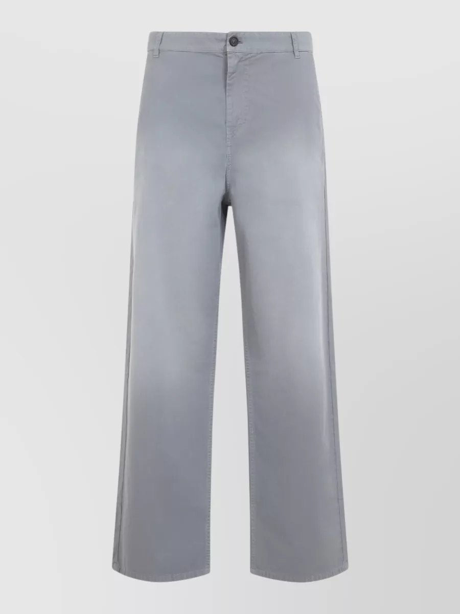 Miu Miu cotton garment-dyed mid-rise wide-leg trousers
