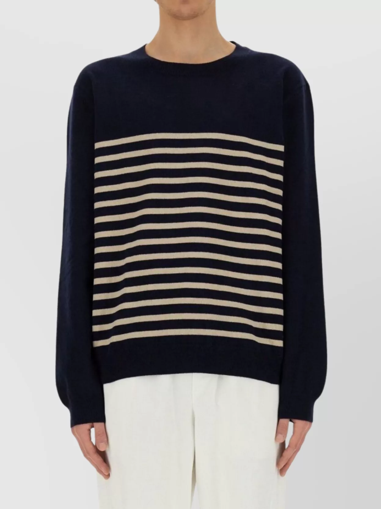 Apc A.p.c. Mattew Striped Crewneck Knitted Sweatshirt