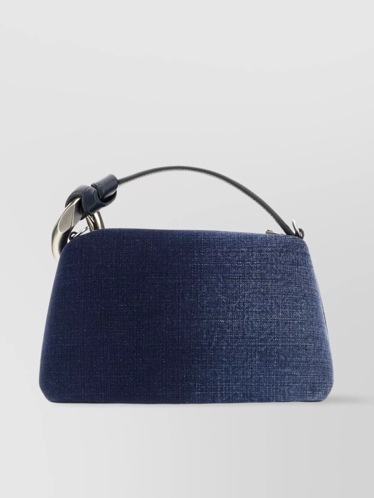 JW ANDERSON DENIM CORNER SHOULDER BAG WITH LEATHER STRAP