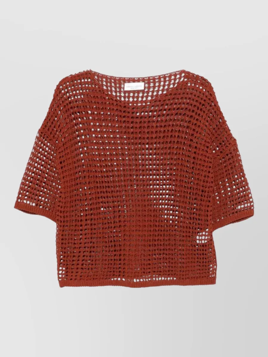 Roberto Collina Short-Sleeve Mesh Top