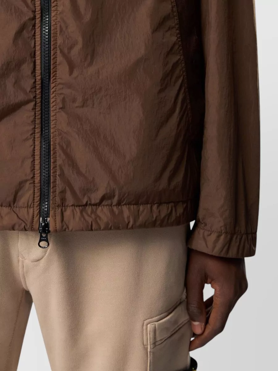 Stone Island Hooded Lightweight Nylon Jacket Drawstring Hem