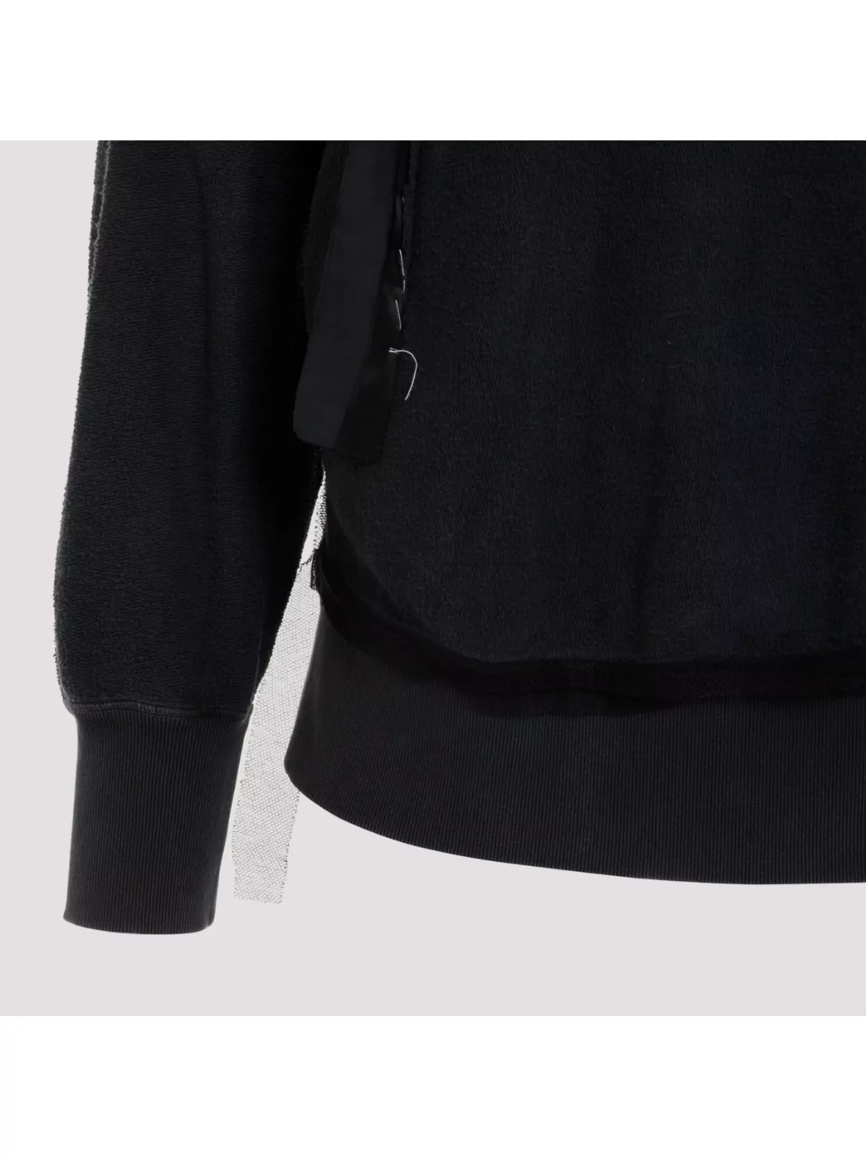 Maison Margiela Ruffled Sweatshirt Featuring Contrasting Stitching