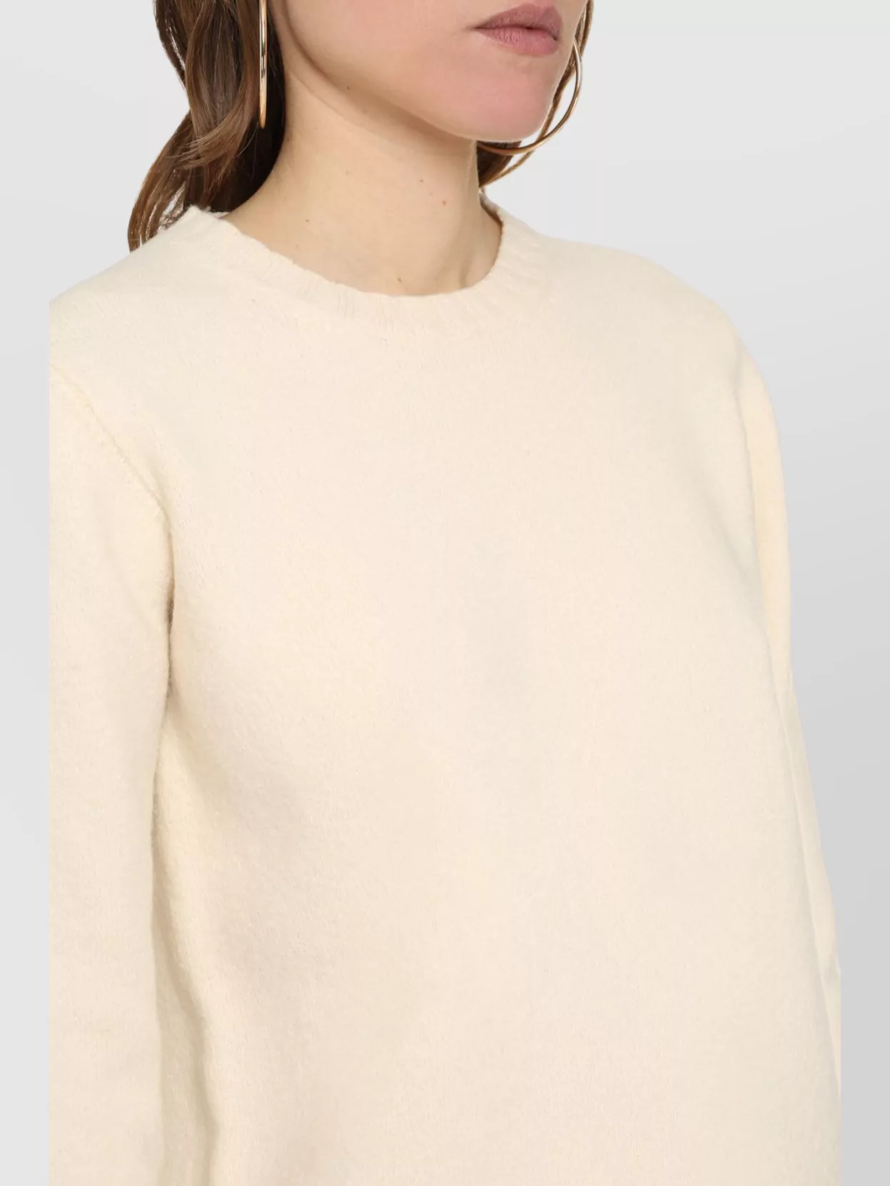 Jil Sander Ribbed Crew-neck Wool Sweater With Soft Texture