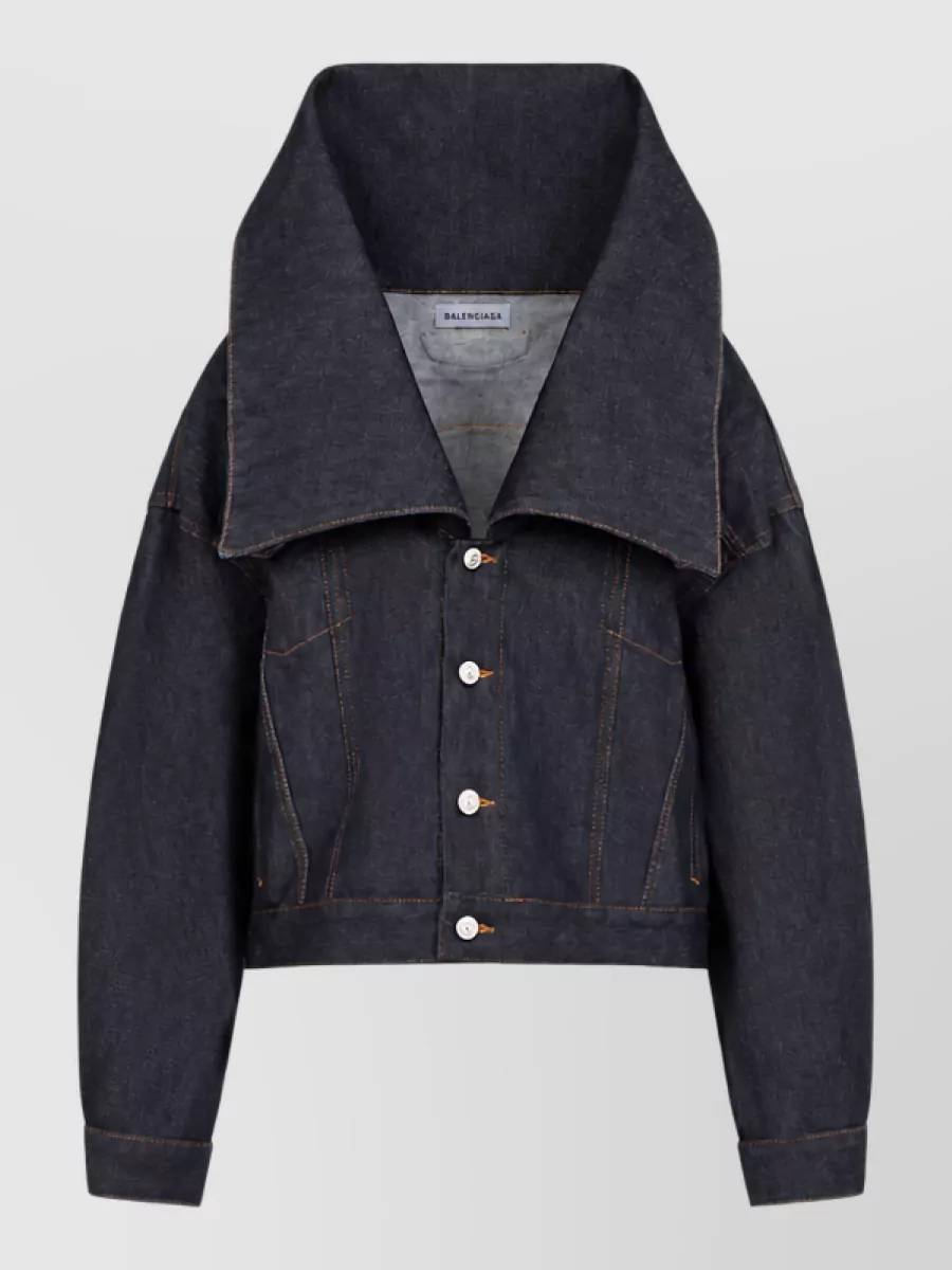 Balenciaga denim cropped boxy jacket